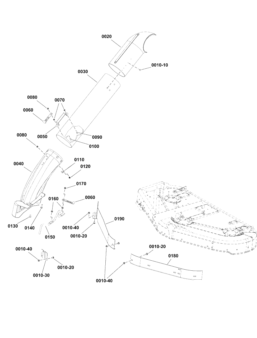 Bagging Boot Diagram and Parts List for 1697382A-00  Simplicity Lawn Tractor Accessories