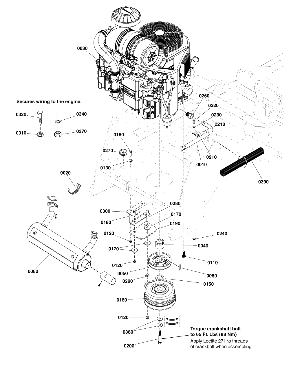 Engine And Pto Group - Kawasaki Ft730v Efi Diagram and Parts List for 5901985  Simplicity Lawn Tractor