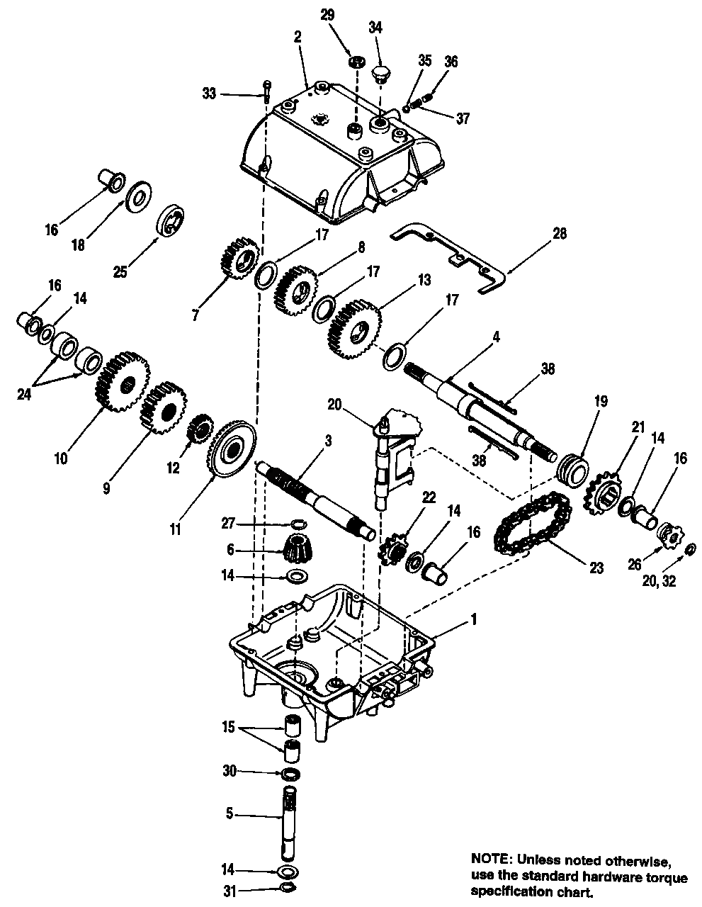 Transmission-Peerless Model 700-027 Diagram and Parts List for 722E 1692615 Simplicity Snow Blower