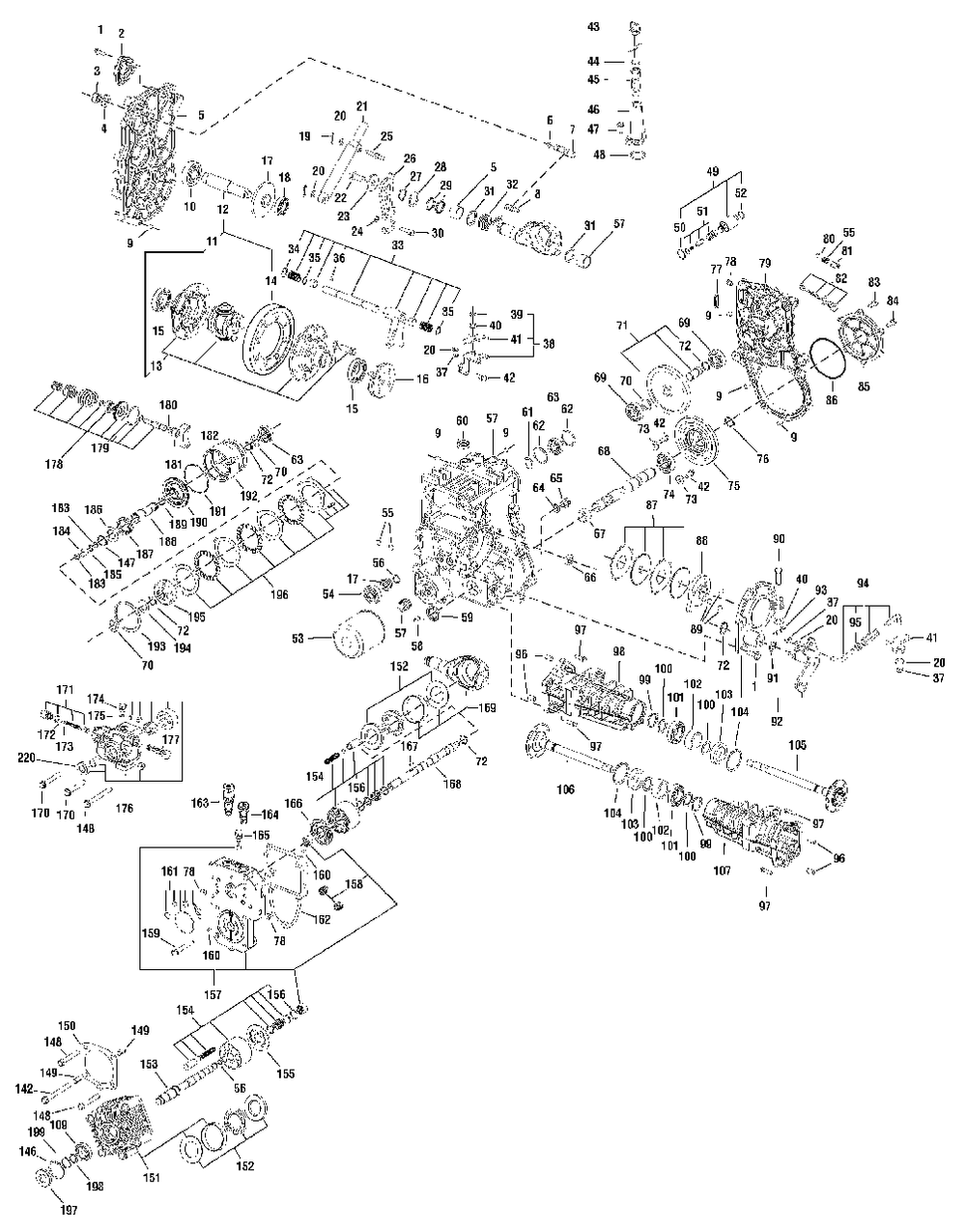 Transmission Service Parts - Tuff Torq K92, 2wd Diagram and Parts List for 2691522-00  Simplicity Lawn Tractor