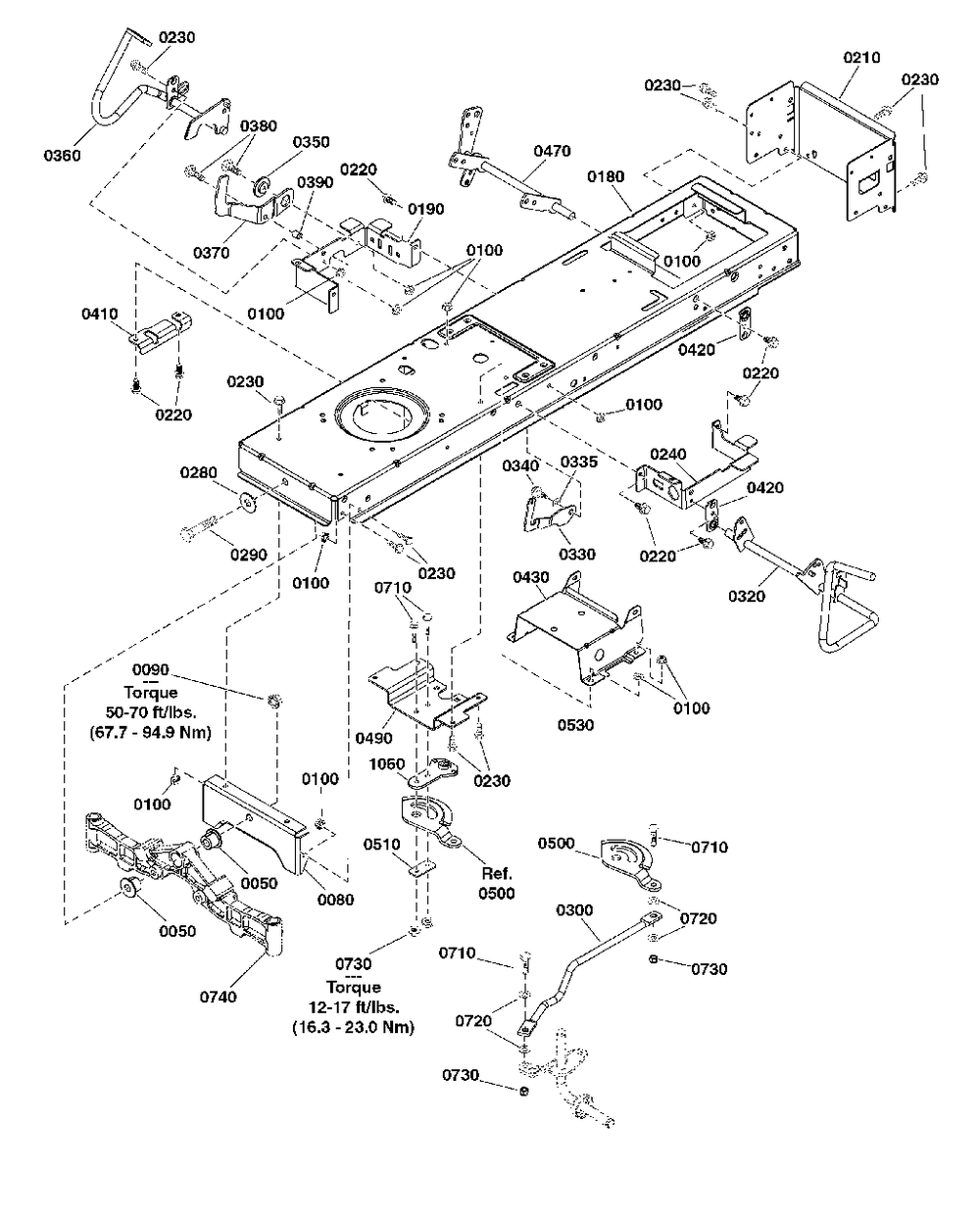 Frame And Front Axle Group Diagram and Parts List for 2691668-02  Simplicity Lawn Tractor