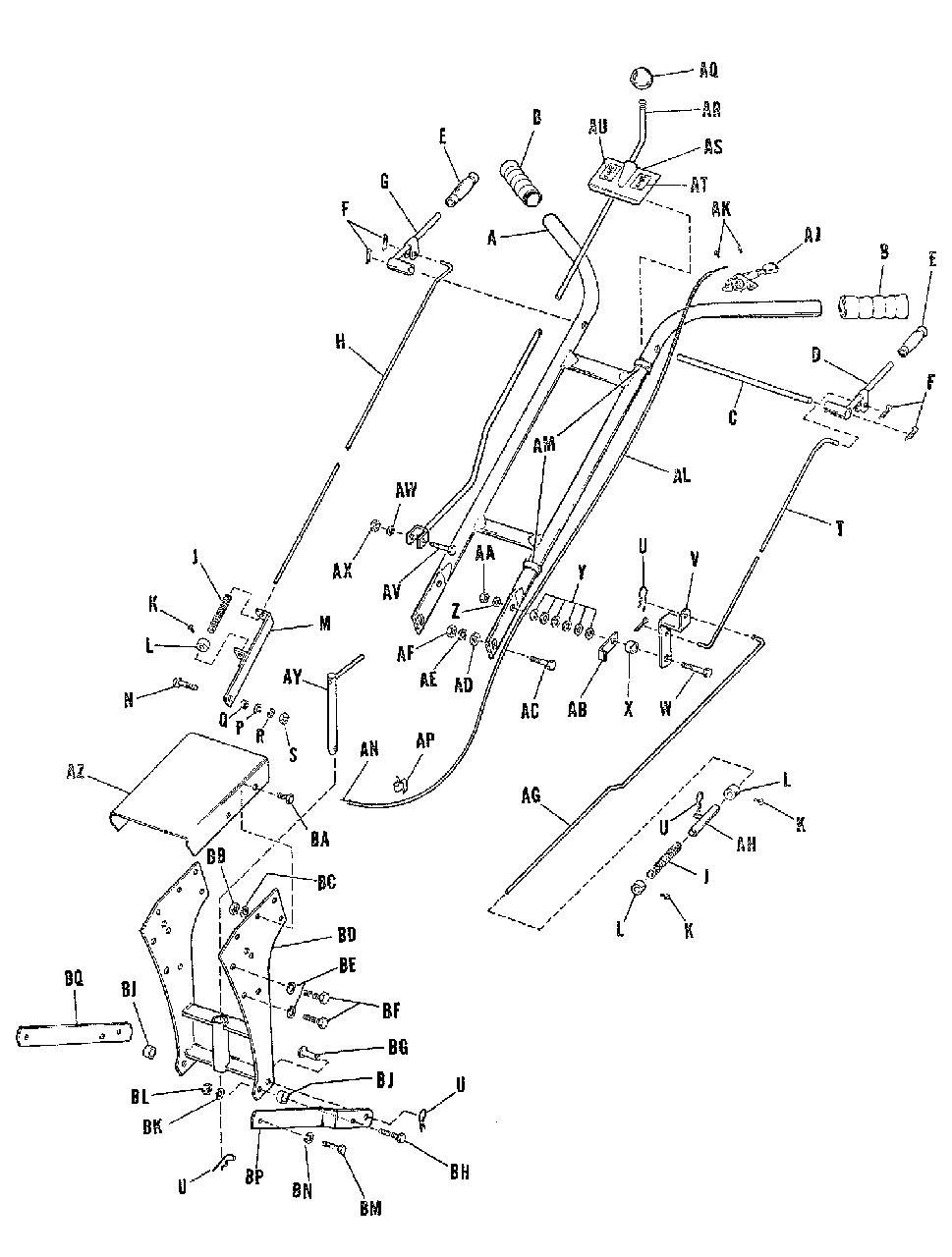 Handle Group (3643i03) Diagram and Parts List for W 990389 Simplicity Lawn Tractor