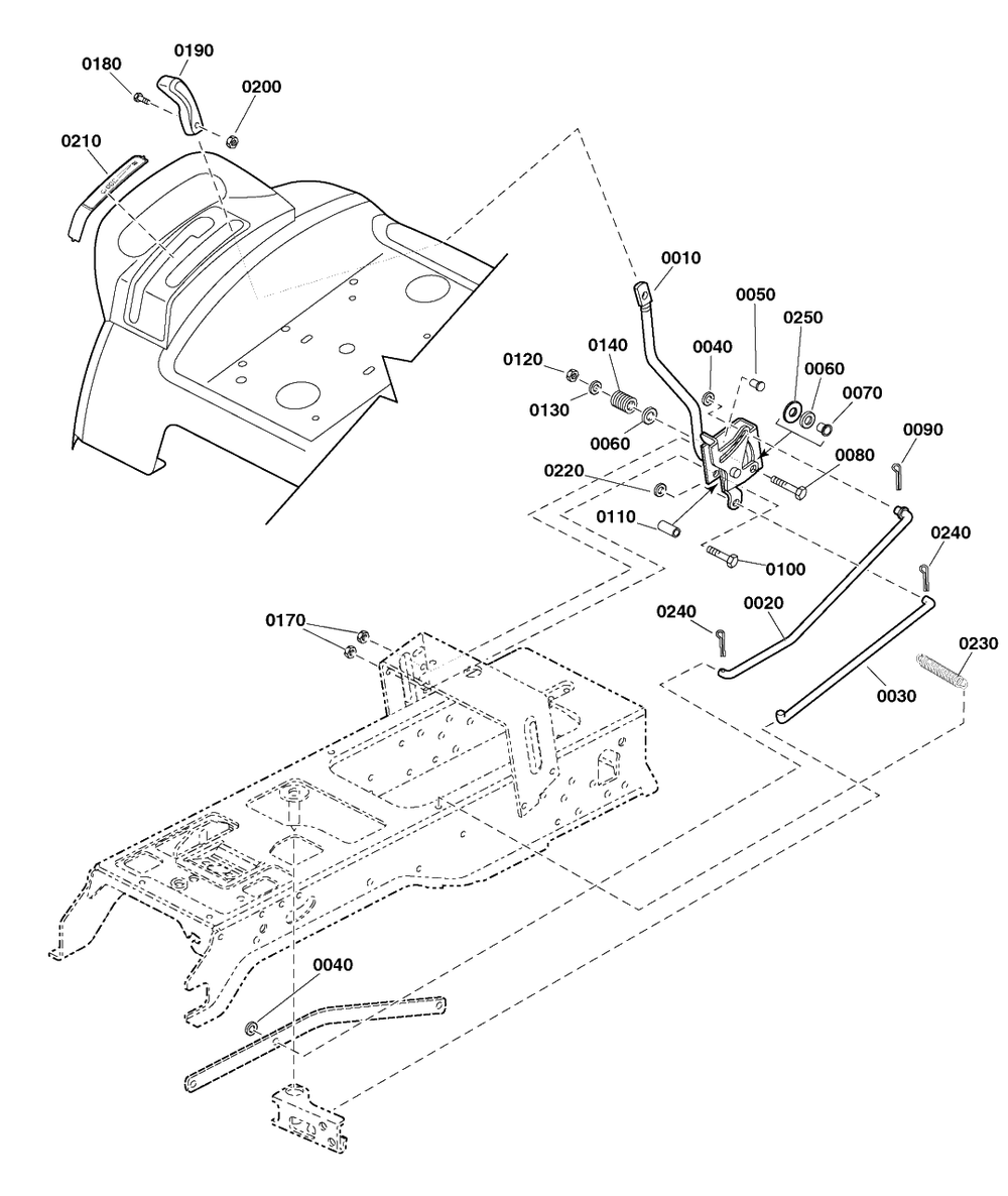 Cruise Control Group Diagram and Parts List for 2691674-00  Simplicity Lawn Tractor