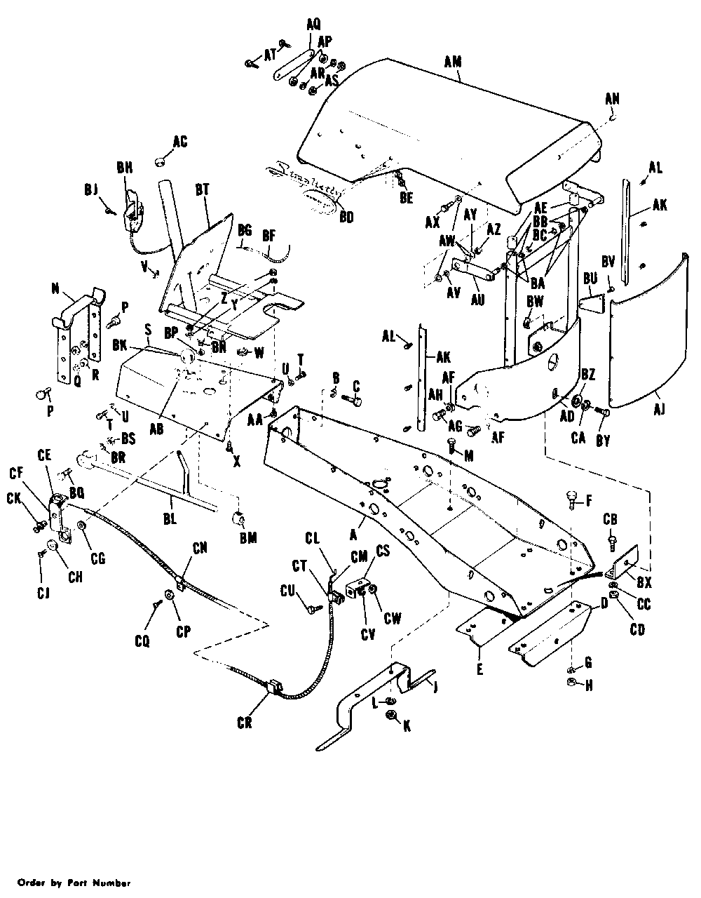 Frame, Hood, Grill, Inst. Panel And Steering Post Diagram and Parts List for 700 990169 Simplicity Lawn Tractor