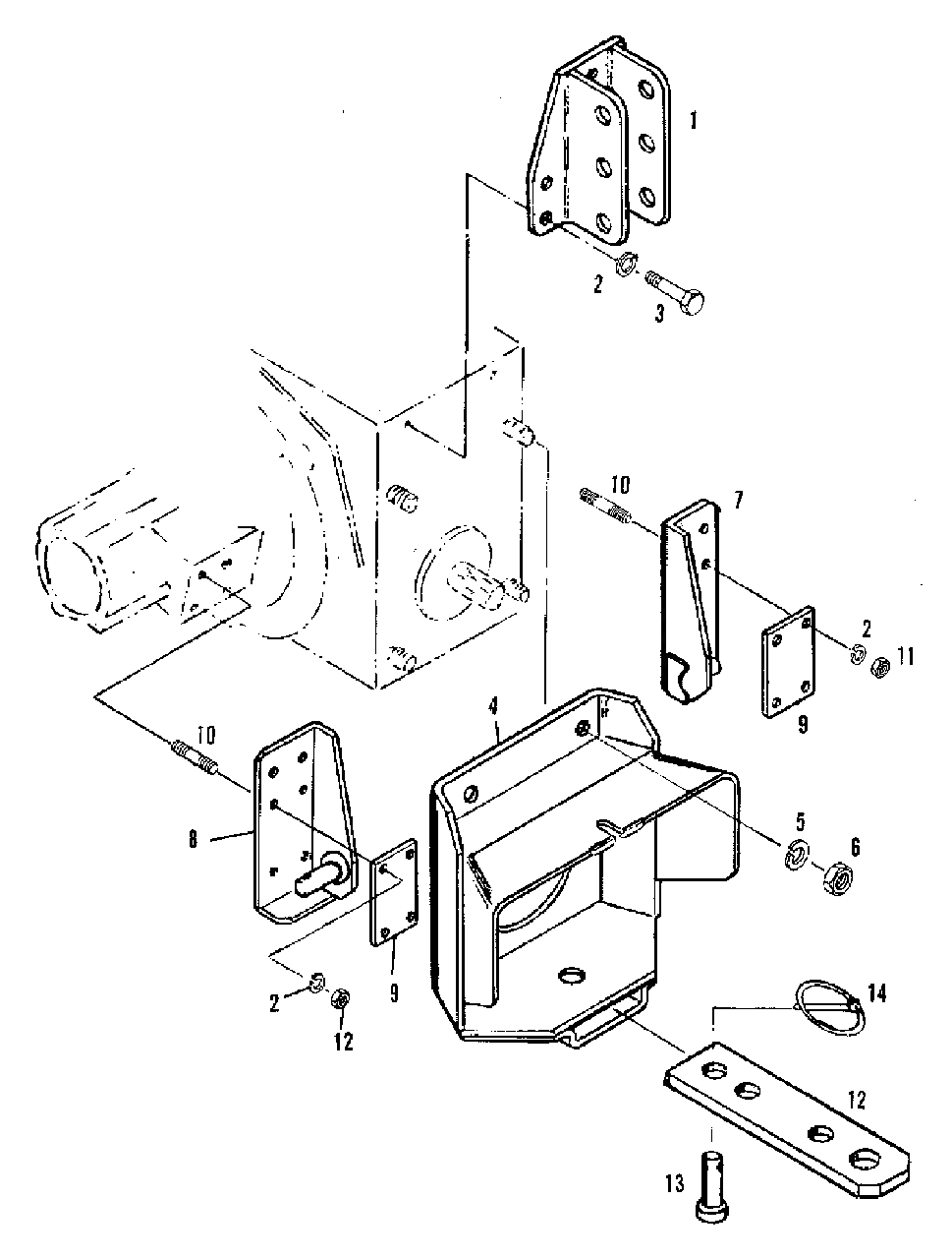 Drawbar Group (3486i64) Diagram and Parts List for 9528 2097173 Simplicity Lawn Tractor