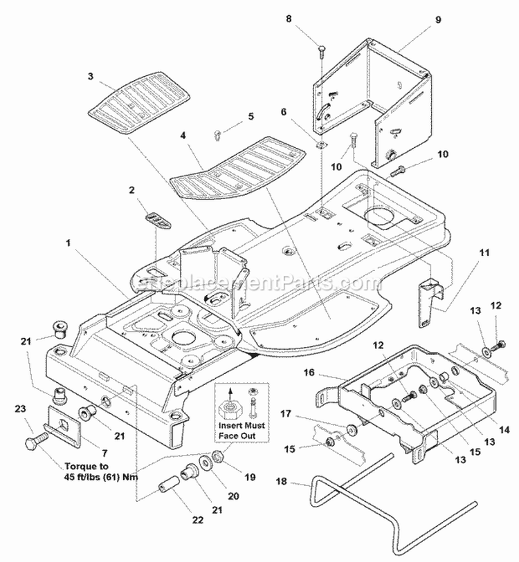 Frame Group (986202) Diagram and Parts List for 1694310  Simplicity Lawn Tractor
