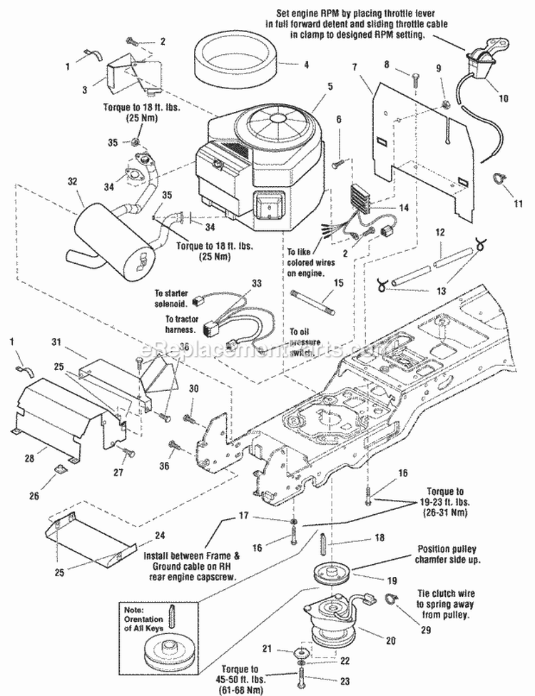 Engine Group - 16Hp Honda (986216) Diagram and Parts List for 1694315  Simplicity Lawn Tractor