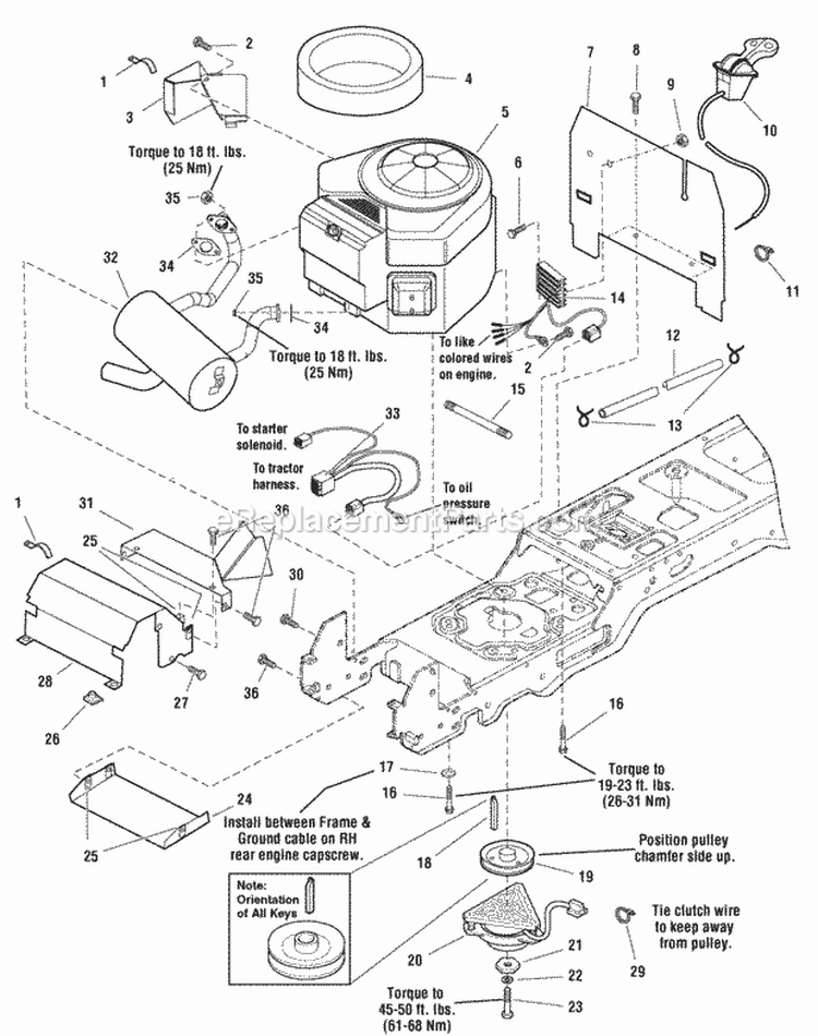 Engine Group - Electric Clutch - 16Hp Honda (986165) Diagram and Parts List for 2690052  Simplicity Lawn Tractor