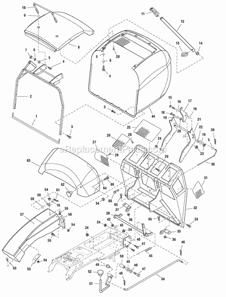 Hopper Group - Serviceable Screen (986224 986269) Diagram and Parts List for 1694347  Simplicity Lawn Tractor