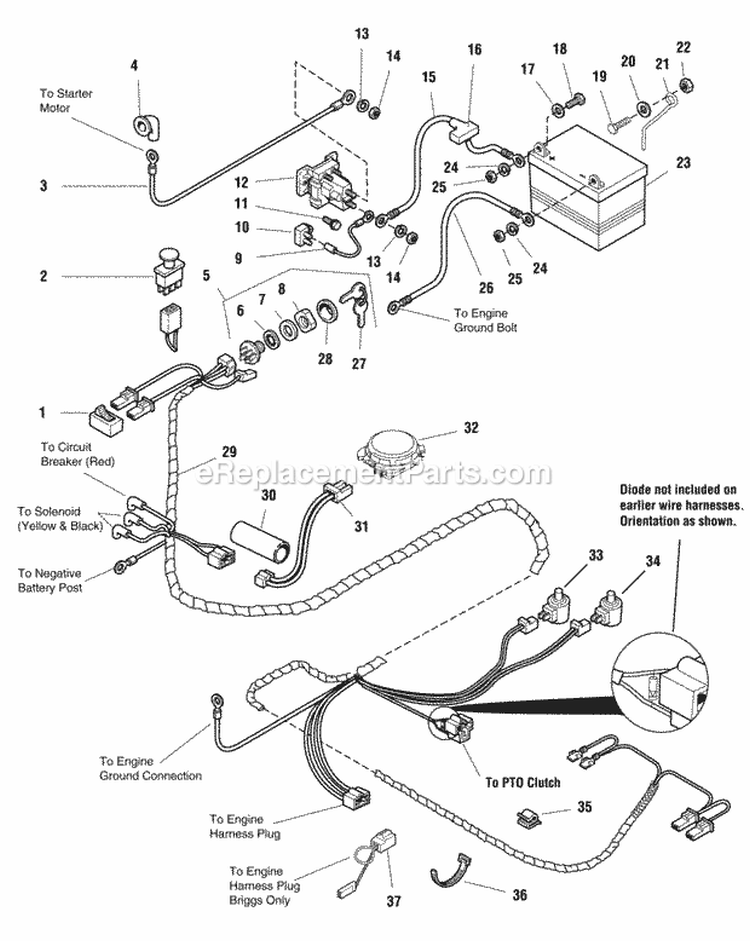 Electrical Group (985588Aa) Diagram and Parts List for 1693919  Simplicity Lawn Tractor