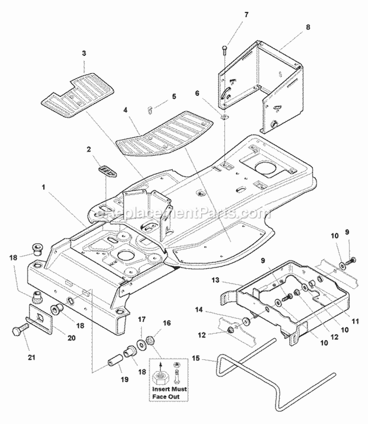 Frame Group (985858) Diagram and Parts List for 1693919  Simplicity Lawn Tractor