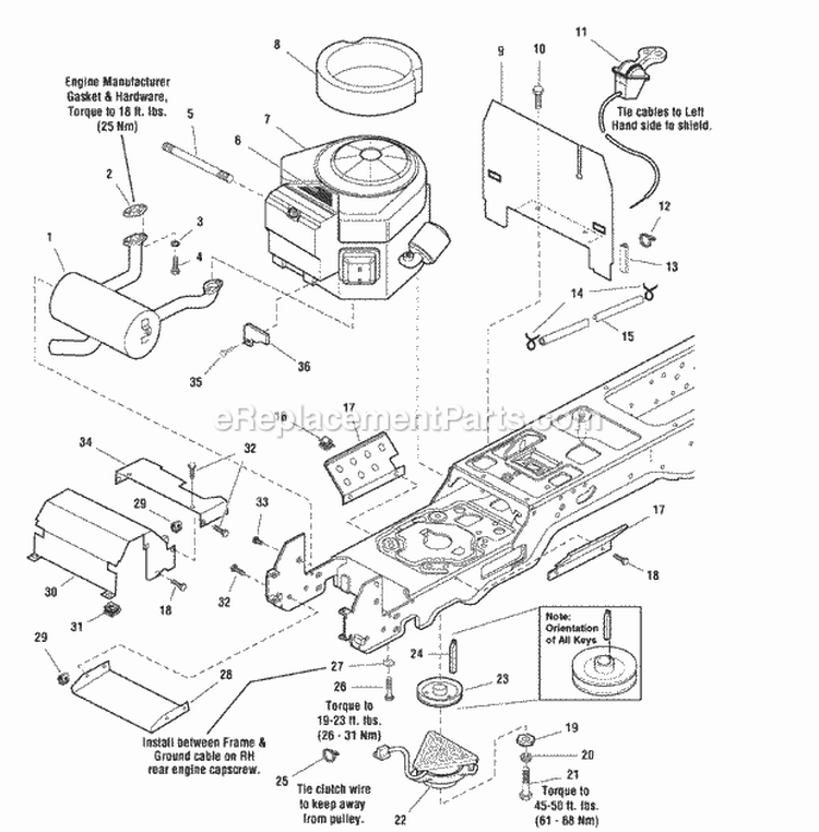 Engine Group - 20Hp Briggs  Stratton Intek Twin (986067) Diagram and Parts List for 1694483  Simplicity Lawn Tractor