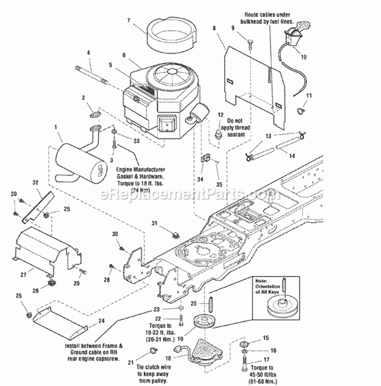 Engine Group - 16Hp  17Hp Briggs  Stratton Intek Single (986013) Diagram and Parts List for 1694482  Simplicity Lawn Tractor