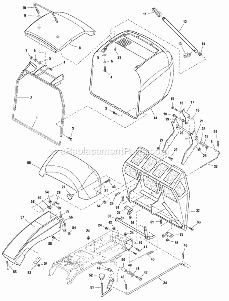 Hopper Group - Fixed Screen (Sl986224 Sl986269) Diagram and Parts List for 1694347  Simplicity Lawn Tractor