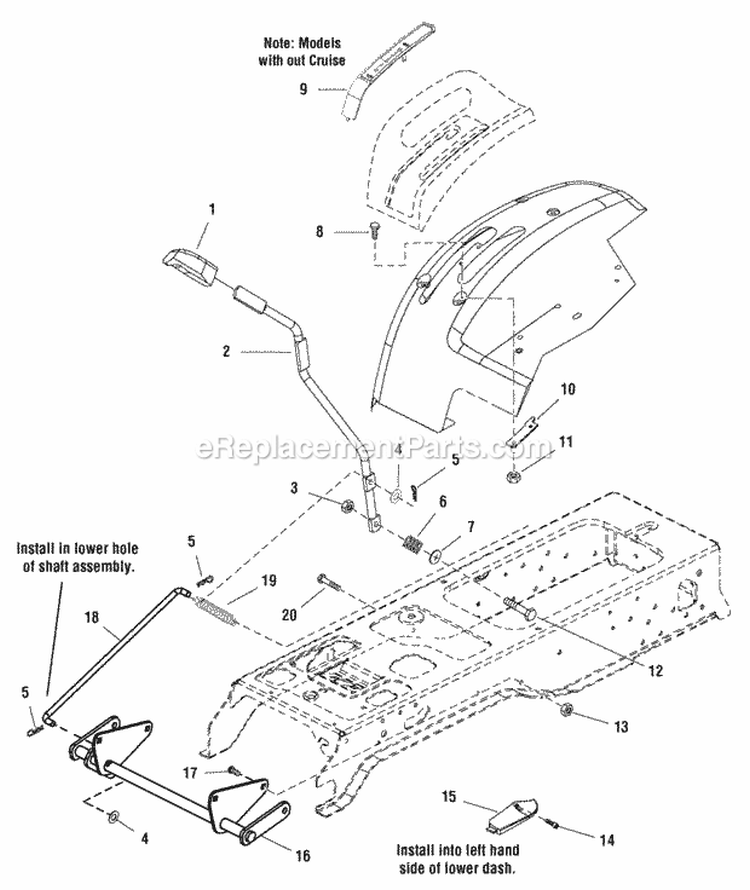 Lift Group (986289 986290) Diagram and Parts List for 1694347  Simplicity Lawn Tractor