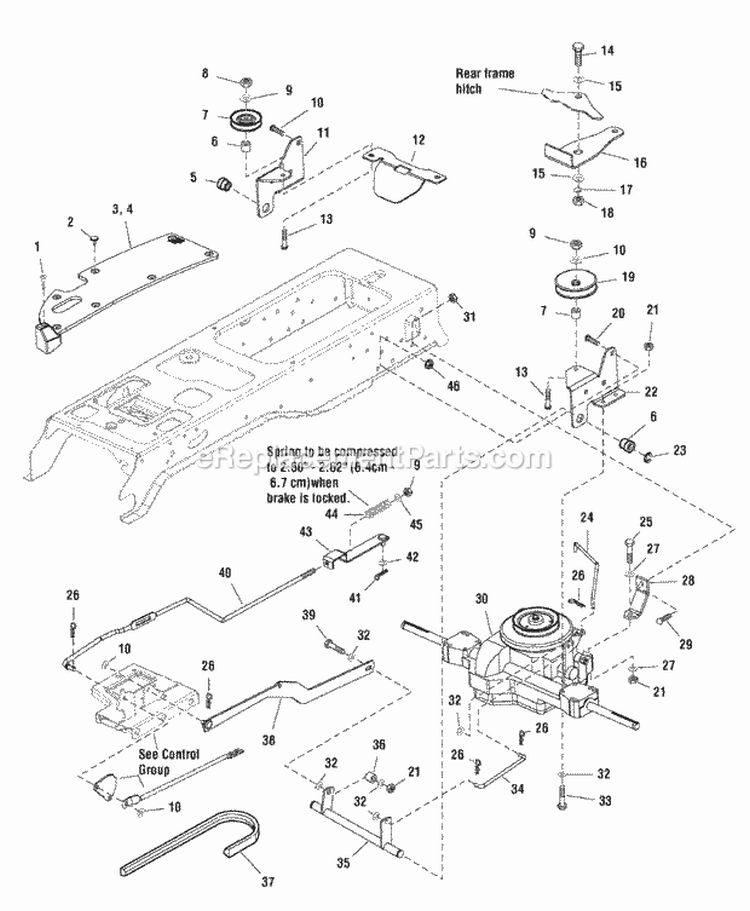 Transmission Group - Tuff Torq K46Q (986231) Diagram and Parts List for 1694347  Simplicity Lawn Tractor