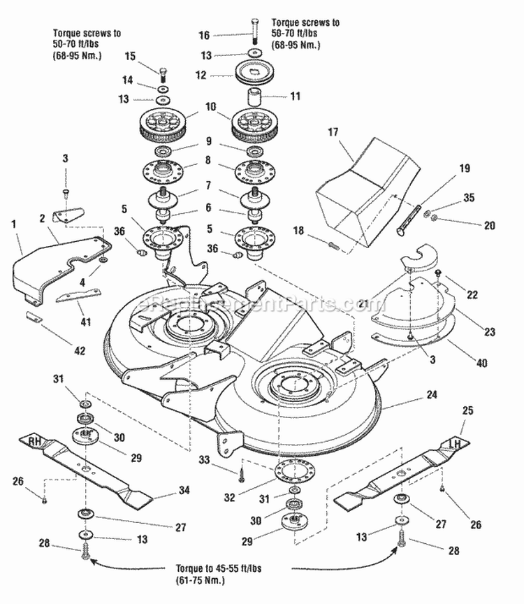 40 Mower Deck - Housing Arbors  Blade (Serial No 1999 And Below) (S0986247) Diagram and Parts List for 2690048  Simplicity Lawn Tractor