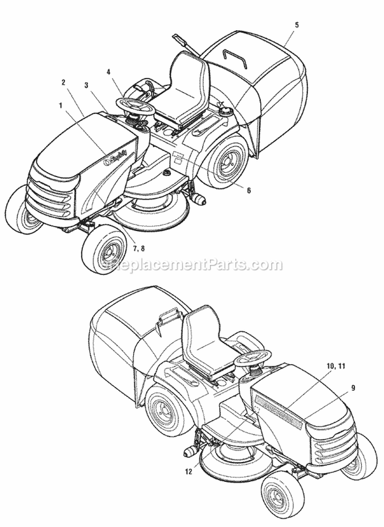 Decals Group - Brand  Model (B986263) Diagram and Parts List for 1694347  Simplicity Lawn Tractor