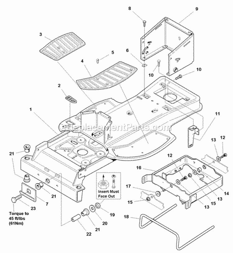 Frame Group (986227) Diagram and Parts List for 1694322  Simplicity Lawn Tractor