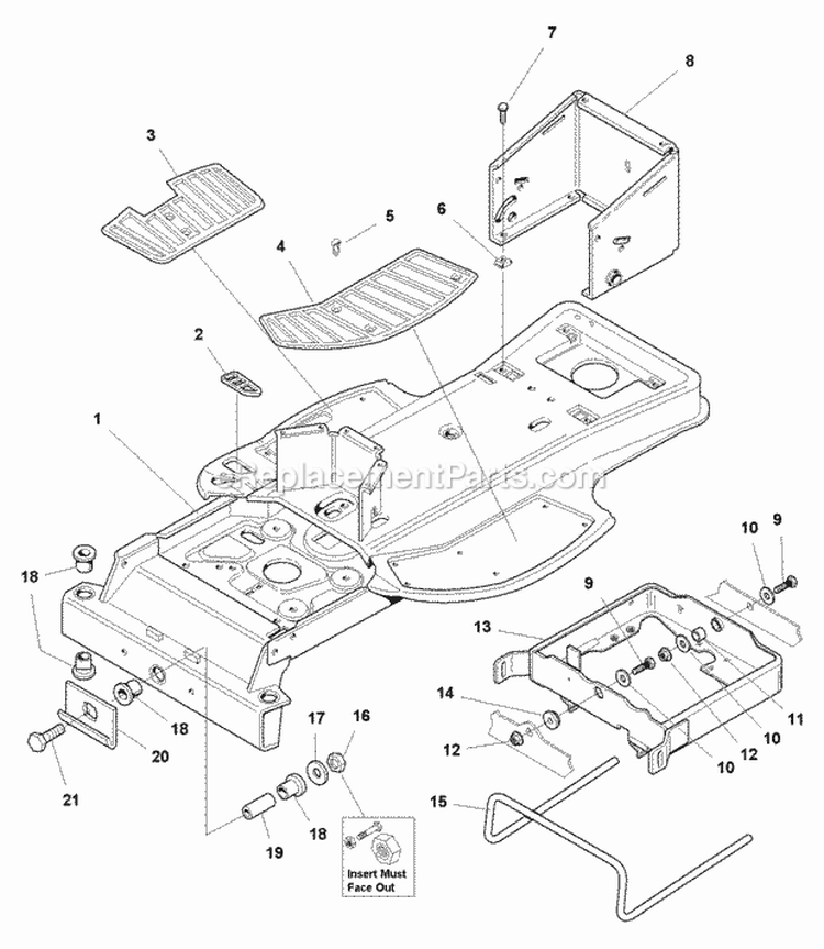 Frame Group (985857) Diagram and Parts List for 1693917  Simplicity Lawn Tractor