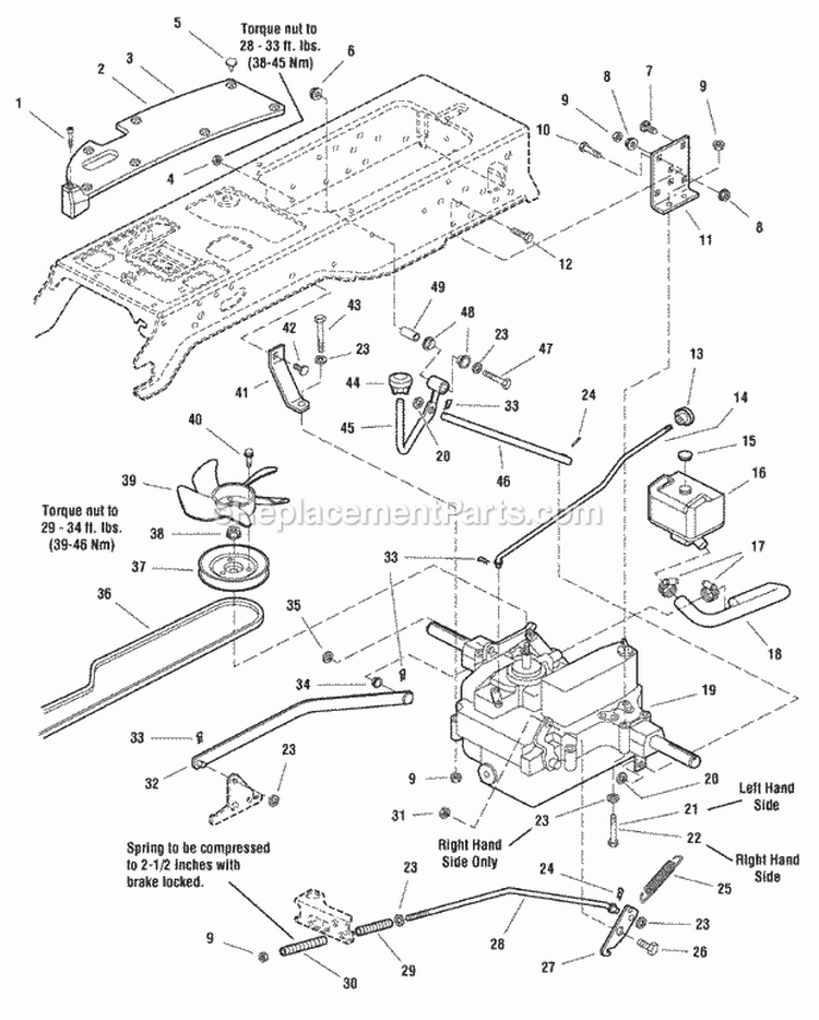 Transmission Group (985889) Diagram and Parts List for 1694006  Simplicity Lawn Tractor