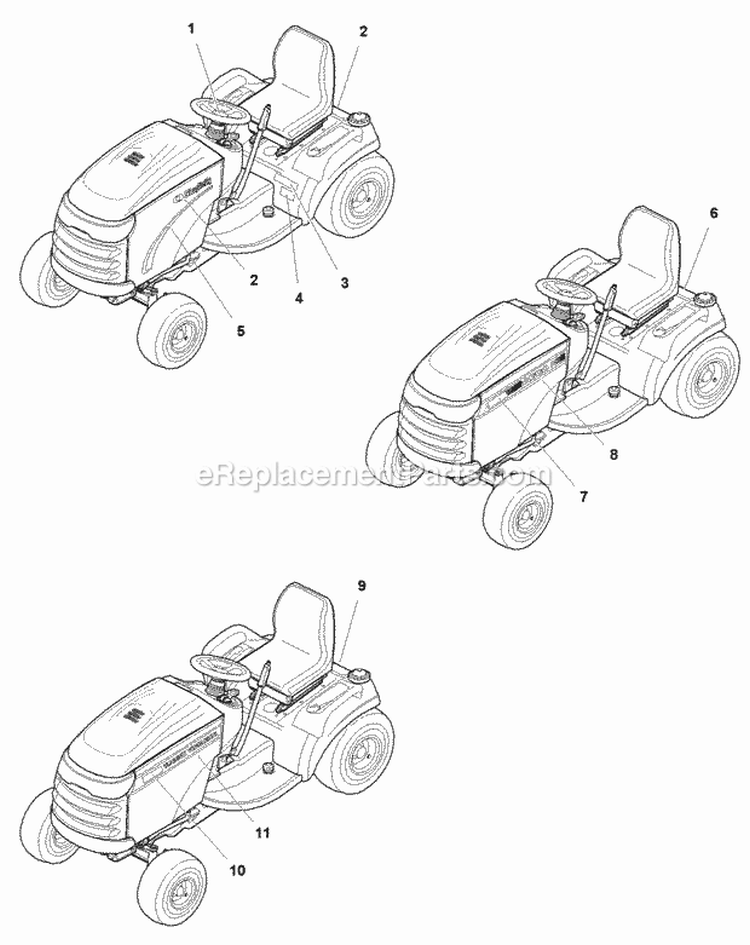 Decals Group - Brand  Model (B985914) Diagram and Parts List for 1694014  Simplicity Lawn Tractor