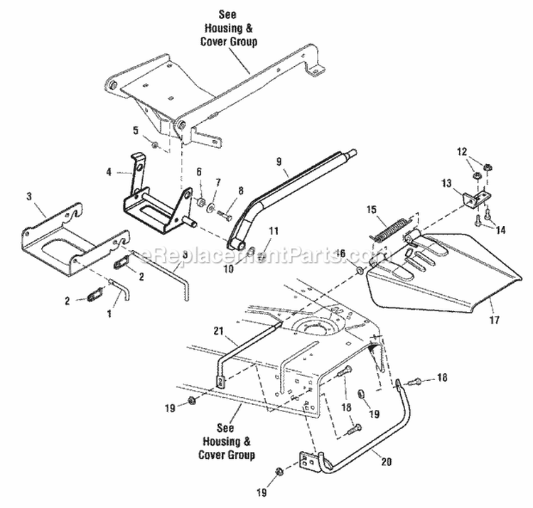 48 Mower Deck - Deflector  Hitch Group (986441 987177) Diagram and Parts List for 2690140  Simplicity Lawn Tractor