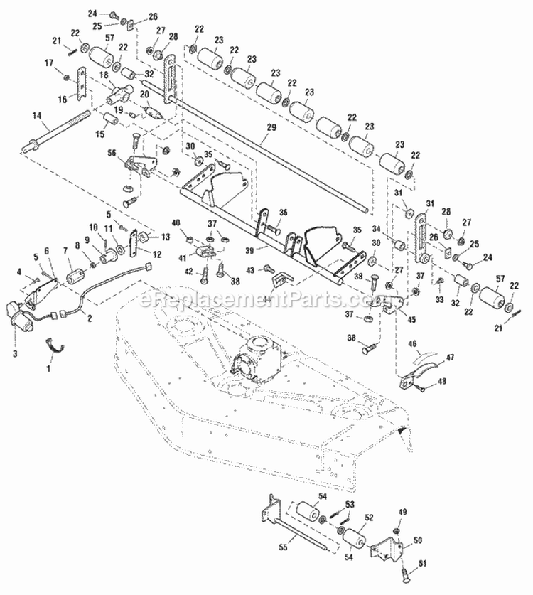 48 Mower Deck - Height Adjustment  Roller Group (986439) Diagram and Parts List for 2690140  Simplicity Lawn Tractor