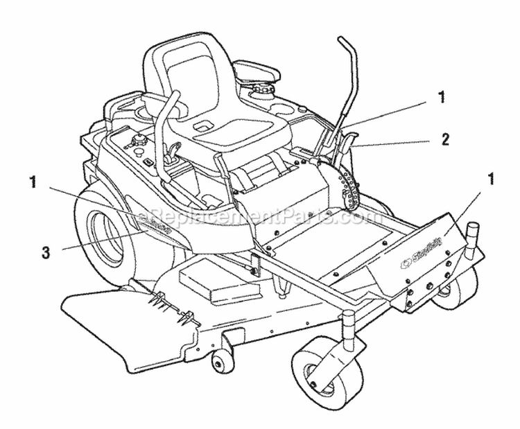 Decals Group - Brand  Model (Fi0025) Diagram and Parts List for 1694454  Simplicity Lawn Tractor