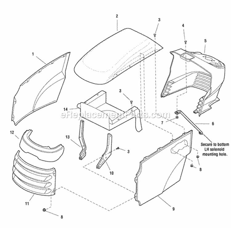 Hood Grill  Dash Group (985896) Diagram and Parts List for 2690059  Simplicity Lawn Tractor
