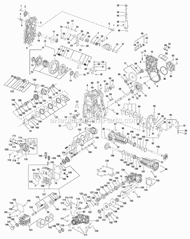 Transmission Service Parts - Tuff Torq K92B 4Wd (1723940) Diagram and Parts List for 1694640  Simplicity Lawn Tractor