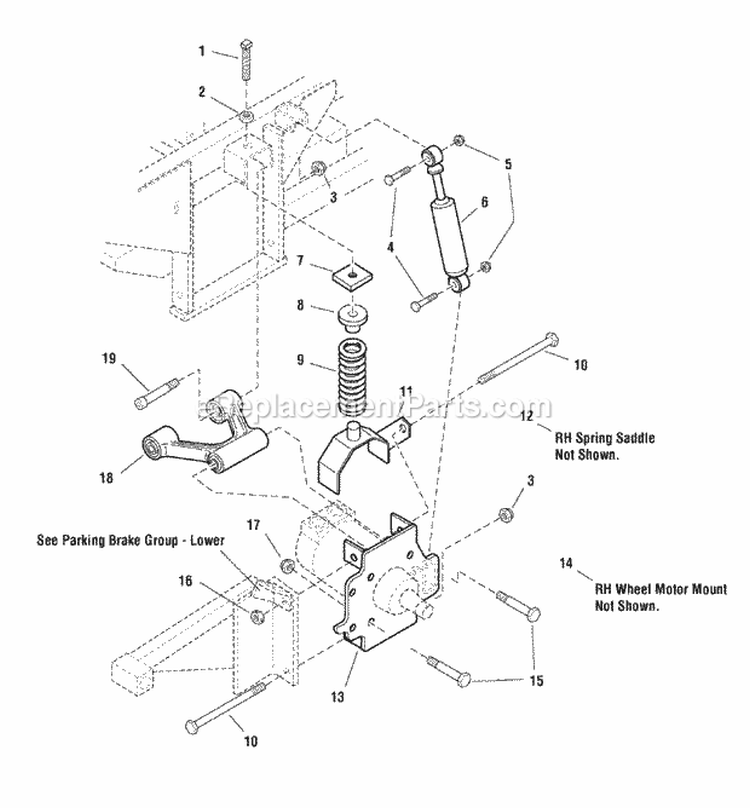 Rear Suspension Group (4235Susr) Diagram and Parts List for 1694764  Simplicity Lawn Tractor