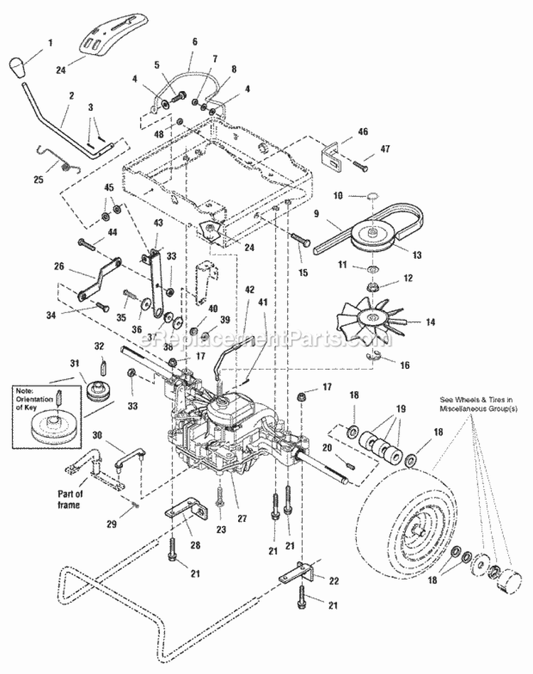 Transmission Group - Tuff Torq K46Aa (986881) Diagram and Parts List for 1694804  Simplicity Lawn Tractor