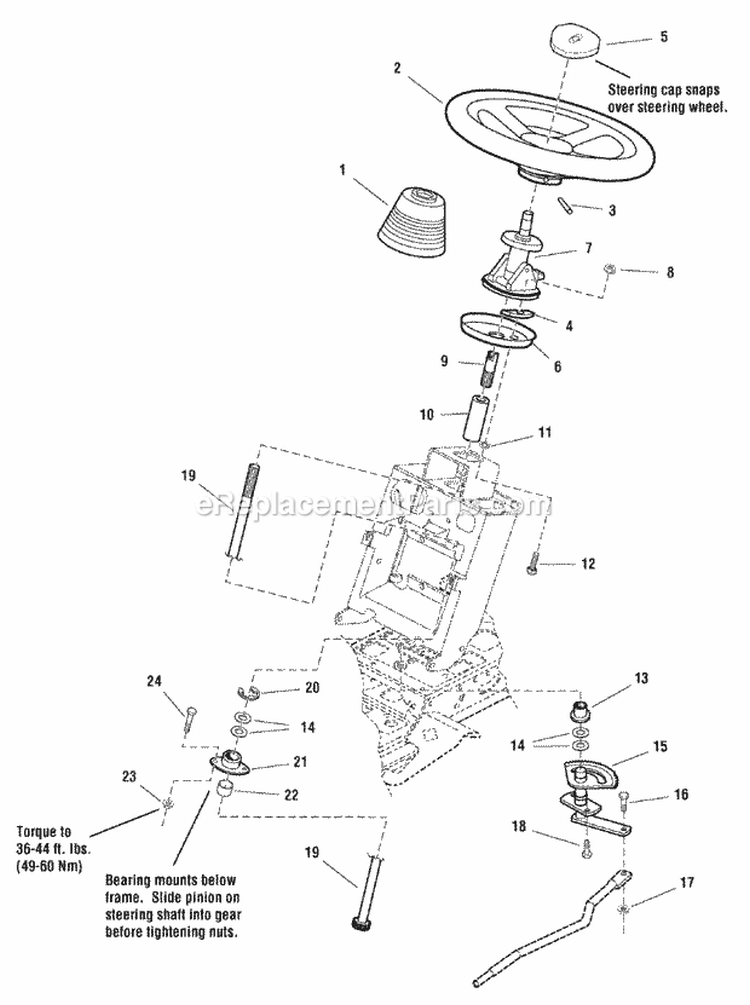 Steering Group - Manual Steering With Tilt (985891C2) Diagram and Parts List for 1694617  Simplicity Lawn Tractor
