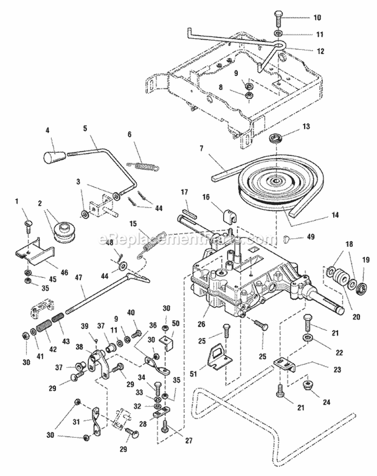 Transmission Group - Peerless Model Mst 205-515A (986685) Diagram and Parts List for 1694835  Simplicity Lawn Tractor