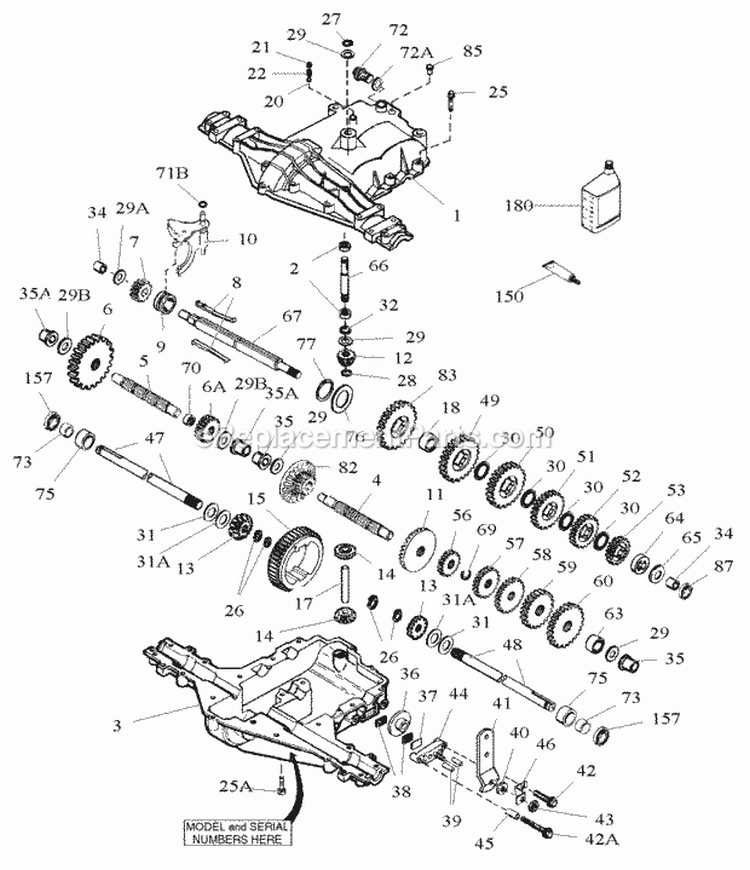 Transmission Service Parts - Peerless Model Mst 205-515A (1722544) Diagram and Parts List for 1693911  Simplicity Lawn Tractor