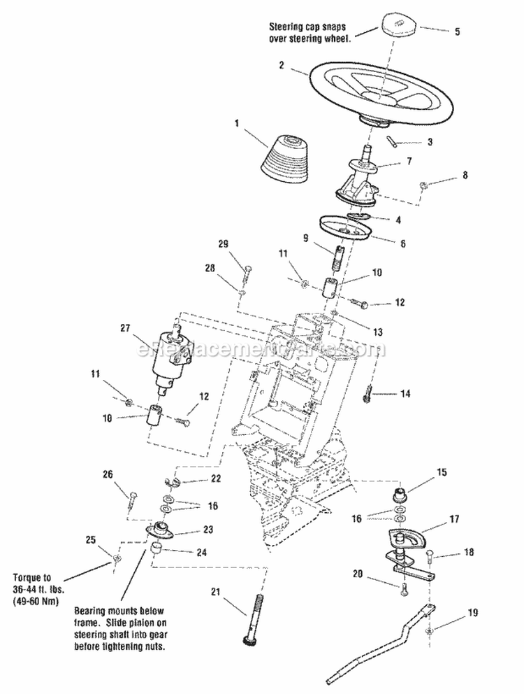Steering Group - Power Steering With Tilt (985892C2) Diagram and Parts List for 2690255  Simplicity Lawn Tractor