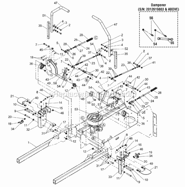 Motion Control Group - SN 201317250  Below Diagram and Parts List for 2690445  Simplicity Lawn Tractor