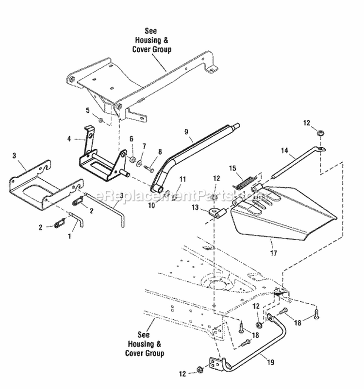60 Mower Deck - Deflector  Hitch Group (986345 987178) Diagram and Parts List for 2690432  Simplicity Lawn Tractor