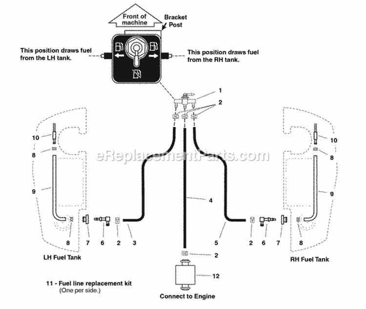 Fuel Supply Hose Group  Tank Replacement Parts Group Diagram and Parts List for 2690479  Simplicity Lawn Tractor