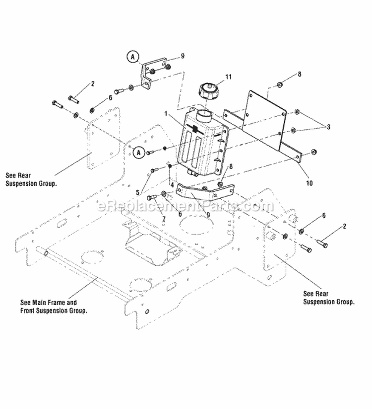 Hydraulic Mount Group Diagram and Parts List for 2690479  Simplicity Lawn Tractor