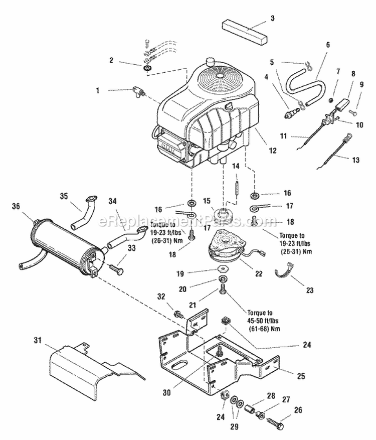 Engine Group - 18Hp Briggs  Stratton (986684) Diagram and Parts List for 2690397  Simplicity Lawn Tractor