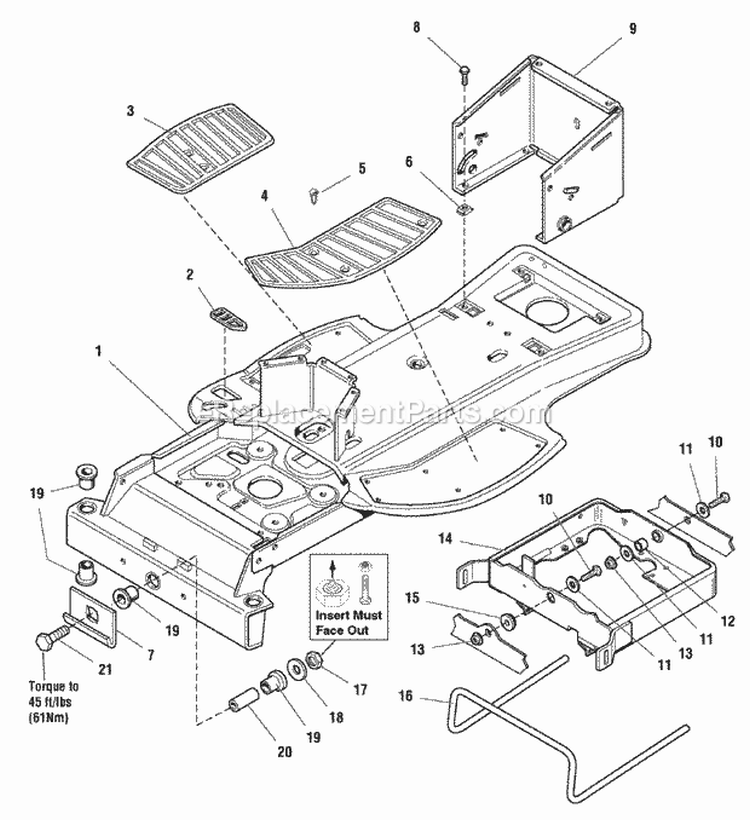 Frame Group (986696) Diagram and Parts List for 2690397  Simplicity Lawn Tractor