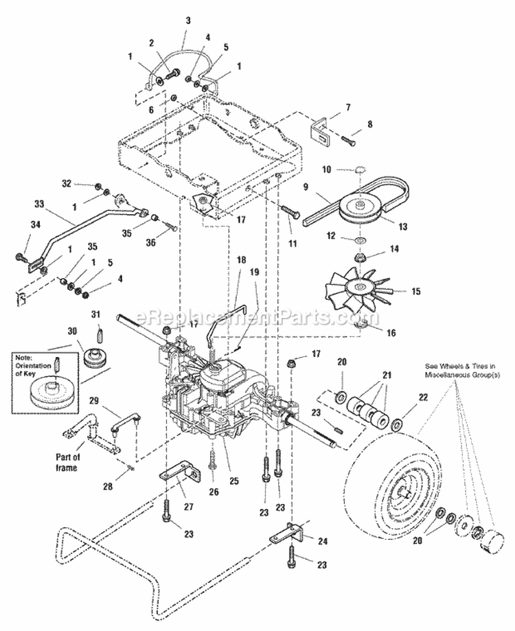 Transmission Group - Tuff Torq K46Z (986687) Diagram and Parts List for 2690480  Simplicity Lawn Tractor