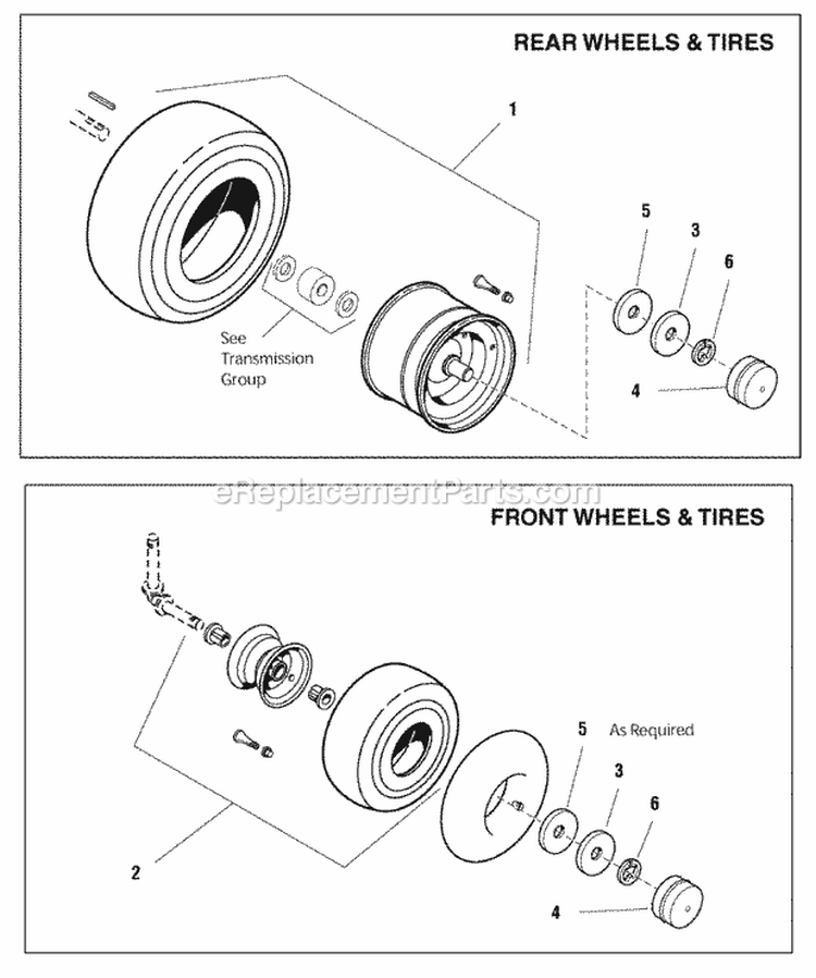 Wheels  Tire Group (986697 986698 986699 986700 986701 986702 986789 986826 986829 986830 986883 985867 985868 985946 985947 985875 985876 986703 986705 986791 986886 986887 986888 986889 986890 986891 986892 986893 987111) Diagram and Parts List for 2690397  Simplicity Lawn Tractor