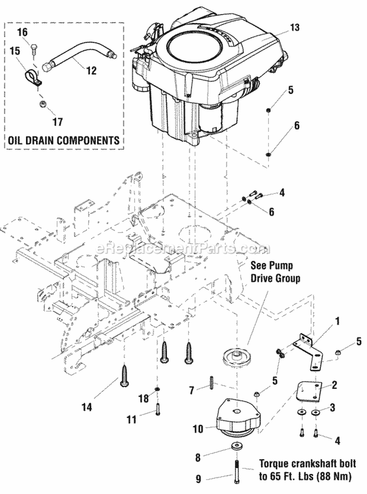 Engine Group - Kohler Diagram and Parts List for 2690483  Simplicity Lawn Tractor