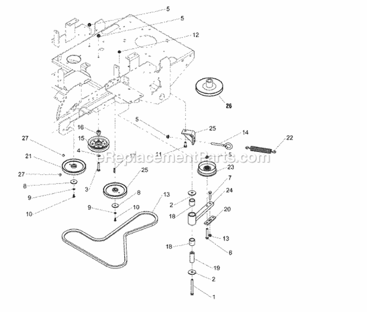 Drive Group (273Gdr0) Diagram and Parts List for 2690487  Simplicity Lawn Tractor