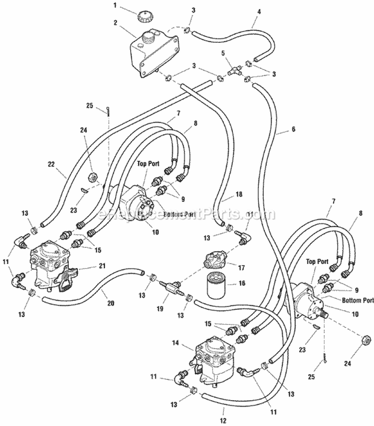 Hydraulic Group (273Hyd0) Diagram and Parts List for 2690487  Simplicity Lawn Tractor
