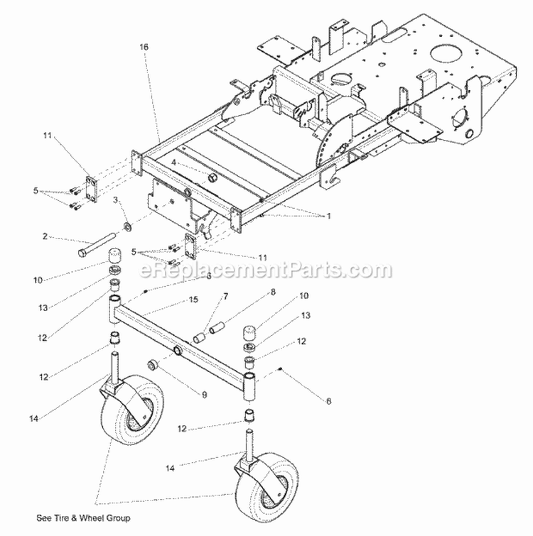 Main Frame  Front Suspension Group (273Frm0) Diagram and Parts List for 2690487  Simplicity Lawn Tractor