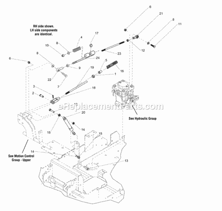 Control Group Lower (273Mcg0) Diagram and Parts List for 2690487  Simplicity Lawn Tractor